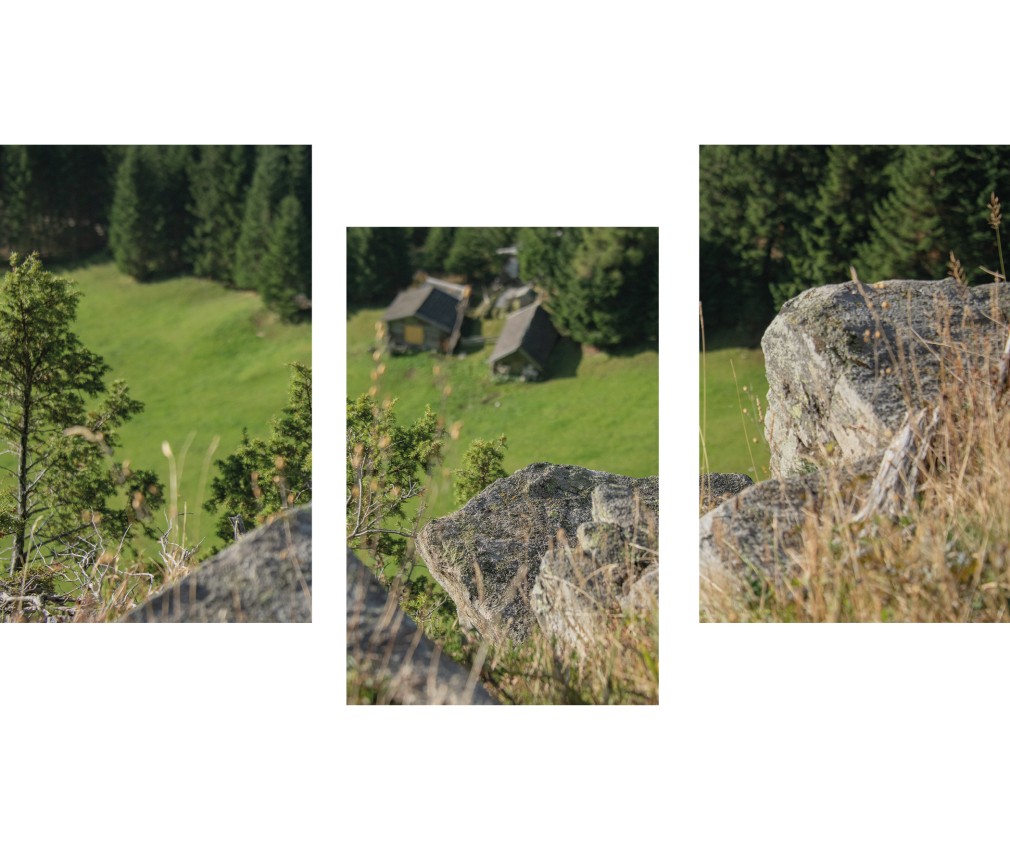 miramor: Avventura alpina nel paradiso delle vacanze a Racines, vicino a Vipiteno Vista dall'alto sulle baite alpine nella natura di Racines
