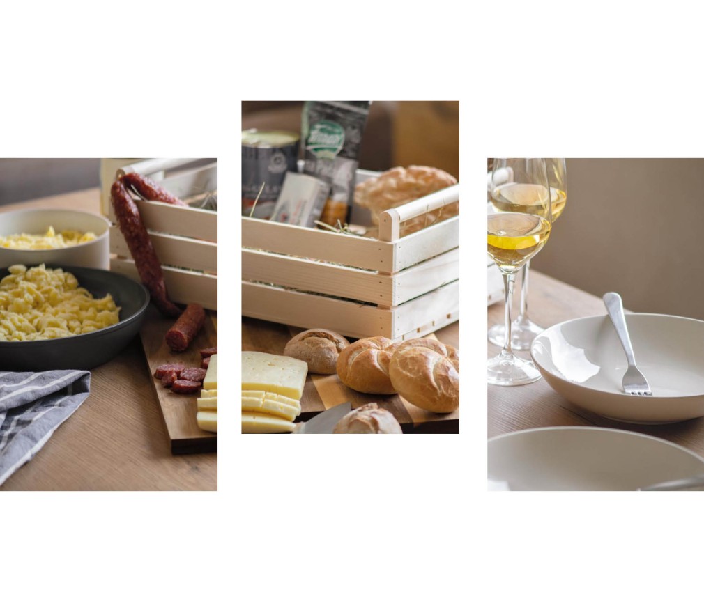 miramor: Cestino per la cena con specialità altoatesine Cestino della cena degli appartamenti miramor con prelibatezze tradizionali fatte in casa